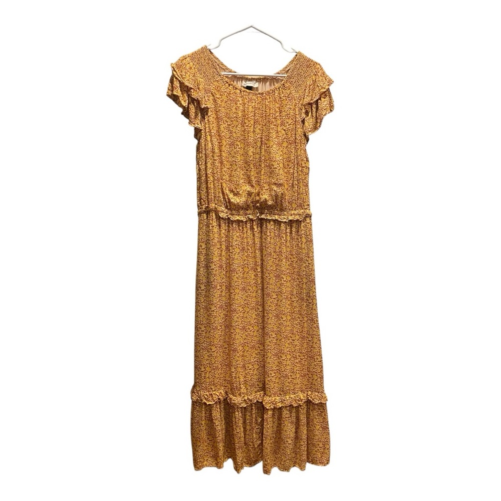 Universal Threads Cap Sleeve Dress Mustard Yellow Women’s Size L